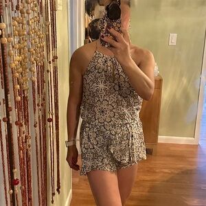Beige Halter Top Rompers